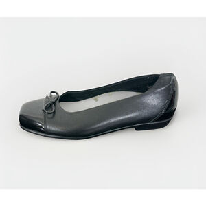 SAS Coco Ballet Flats Size 7 Wide Black Patent Leather Classic Preppy Work $153